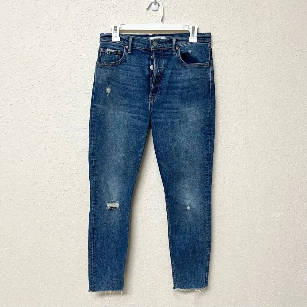 Grlfrnd Karolina High Rise Raw Hem Women's Size 29 Buttonfly Revolve Jeans